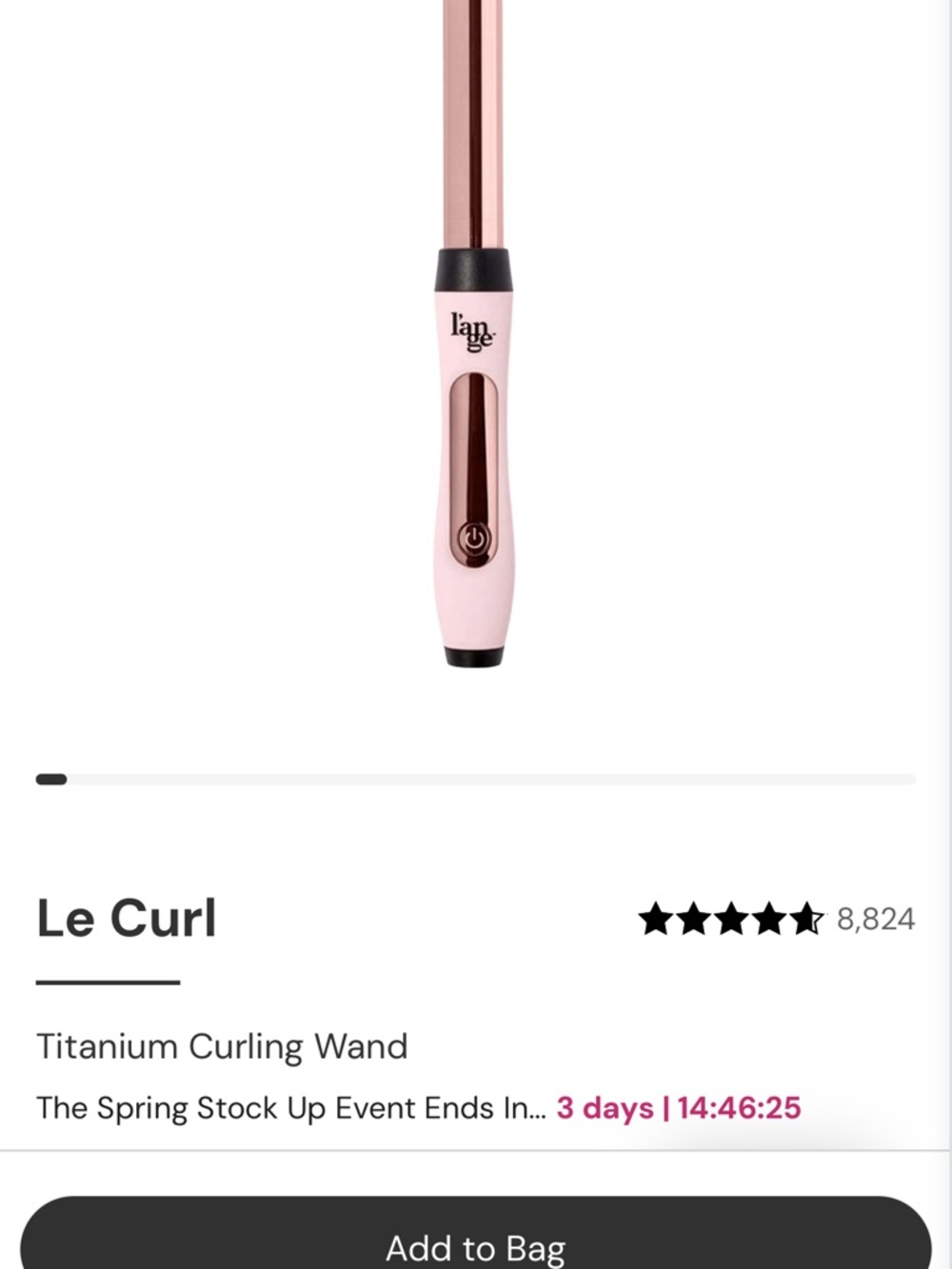 Lange Le Curl Titanium Curling Wand in Rose Pink and Rose Gold